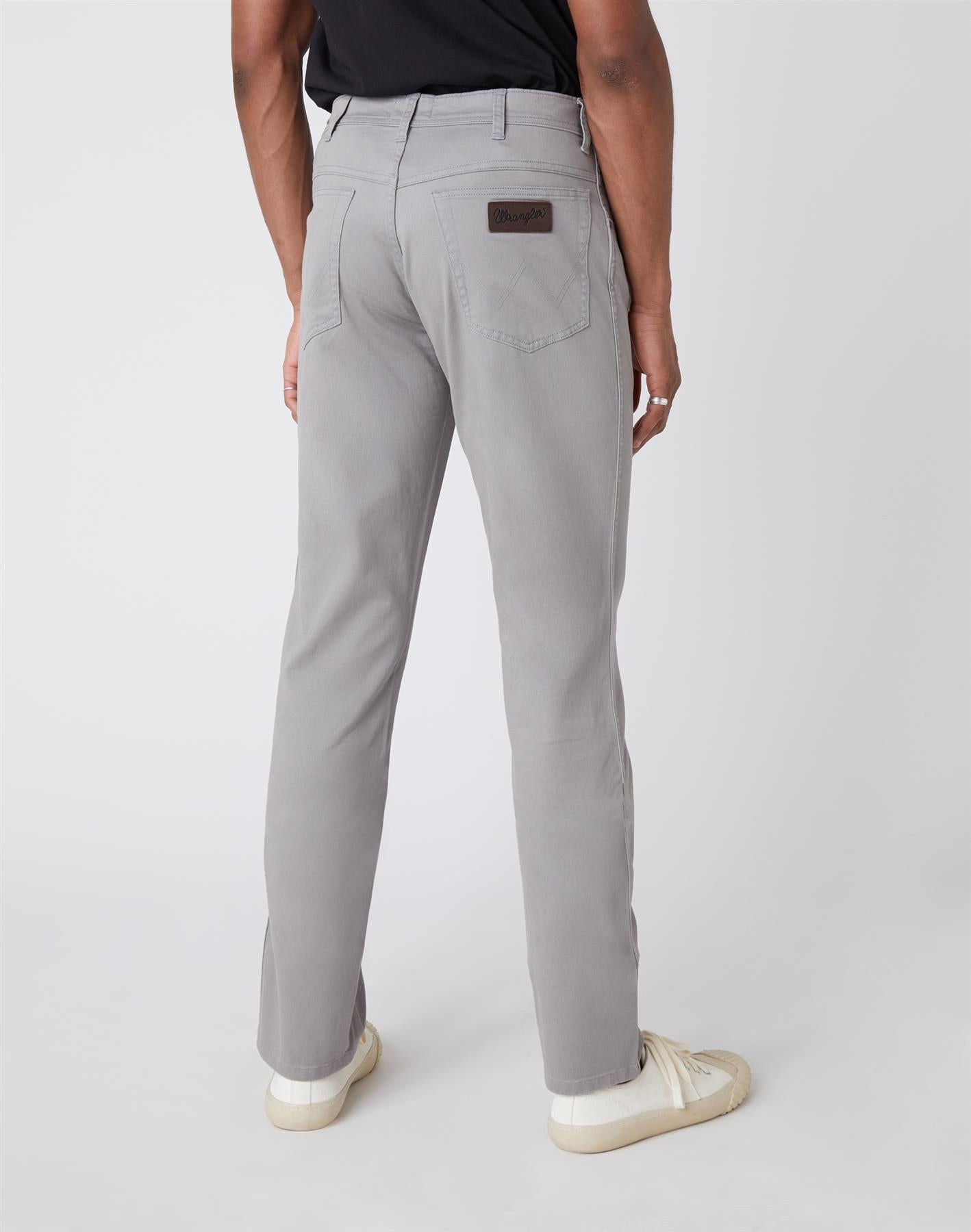 Wrangler Mens Texas Slim Shale Grey Trousers