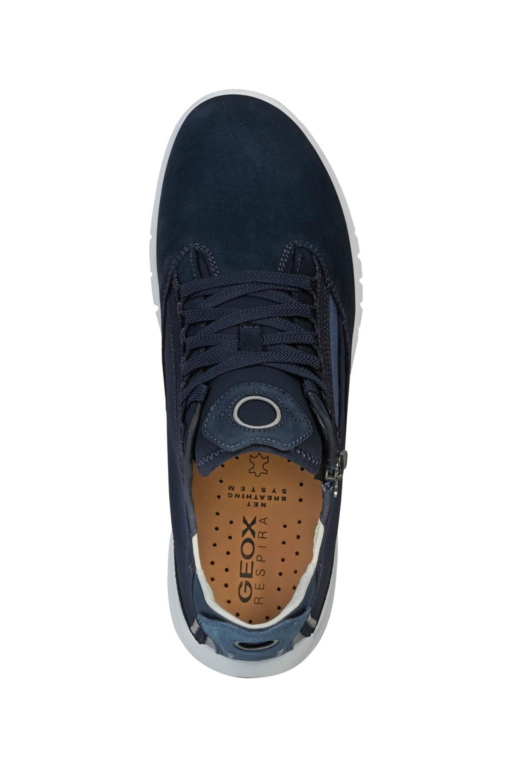 GEOX Mens Low Cut Ultra Breathable Black Leather Sneakers (Aerantis)