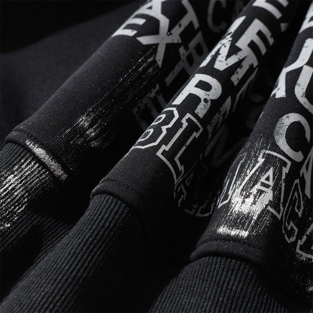 Fashion Letter Printed Graffiti Streetwear Hoodie with Bold Typography