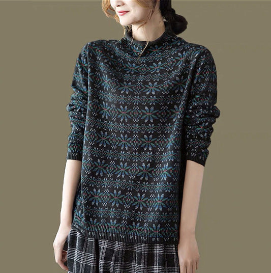 Fashionable All-match Retro Pullover Top For Women
