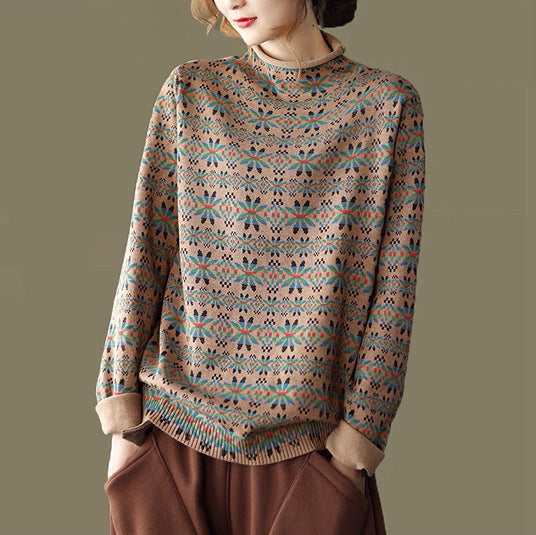 Fashionable All-match Retro Pullover Top For Women