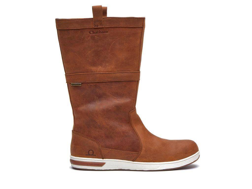Chatham Men's Solor G2 Leather Sailing Deck Boot in Walnut 5 to 12