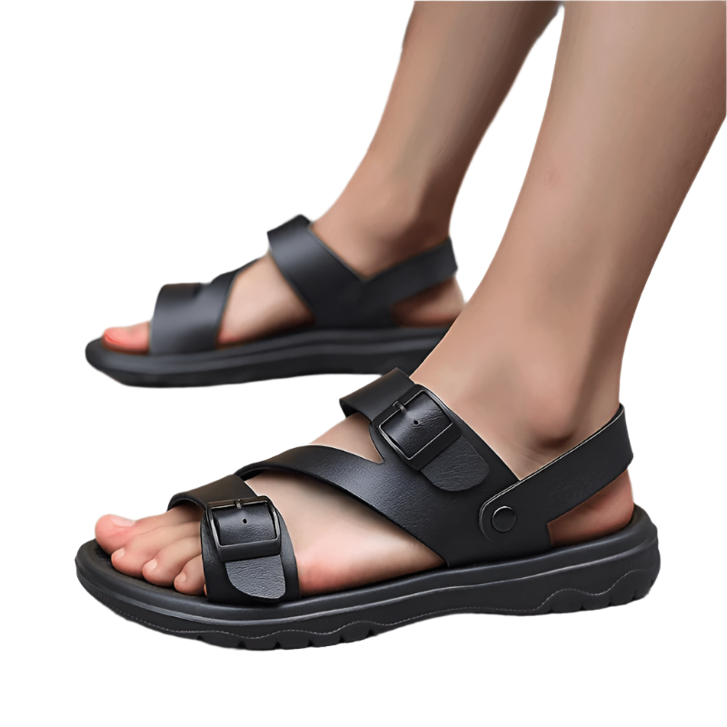 Comfy Non Slip Men's Solid Colour Open Toe Breathable Sandals