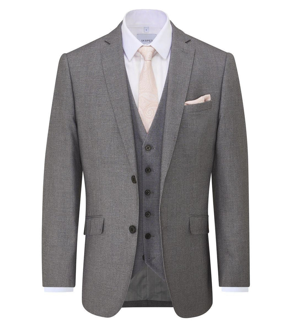Skopes Men's Tailored Fit Harcourt Jacket in Silver 34 Short to 68 Long