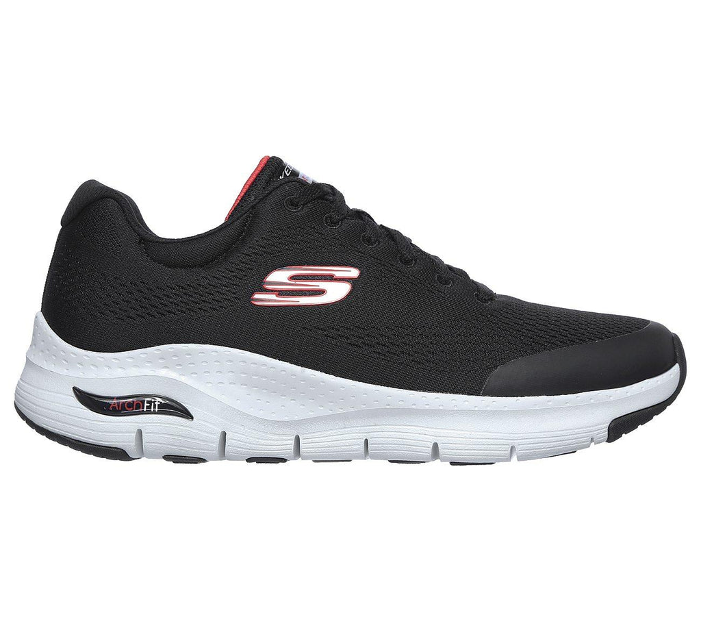 Skechers Arch Fit Walking Sports Shoes In Black/Red Upto Size UK 6 to UK 13