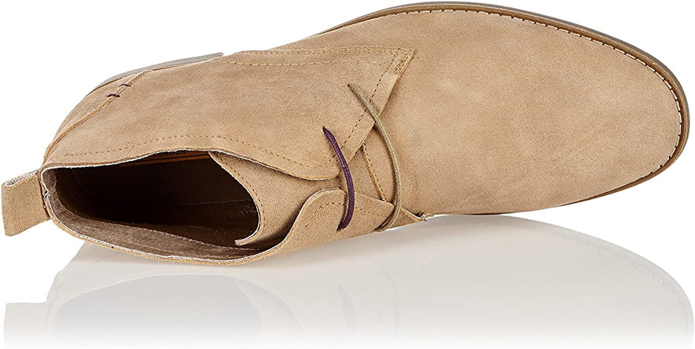 Front Men's Roscoe Suede Leather Lace Up Desert Boots in Sand 12 to 15