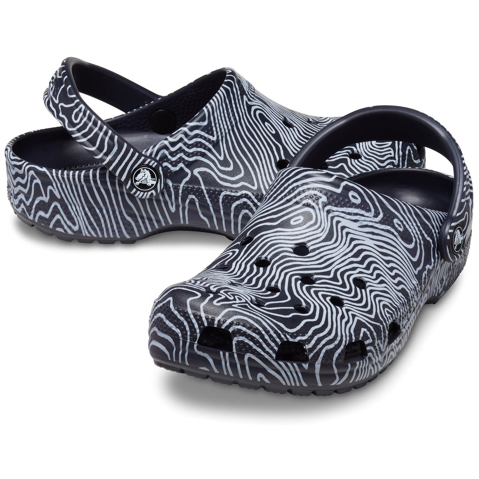 Crocs Unisex's Adult Classic Topographic Clog in Deep Navy/Multi 6 to 12
