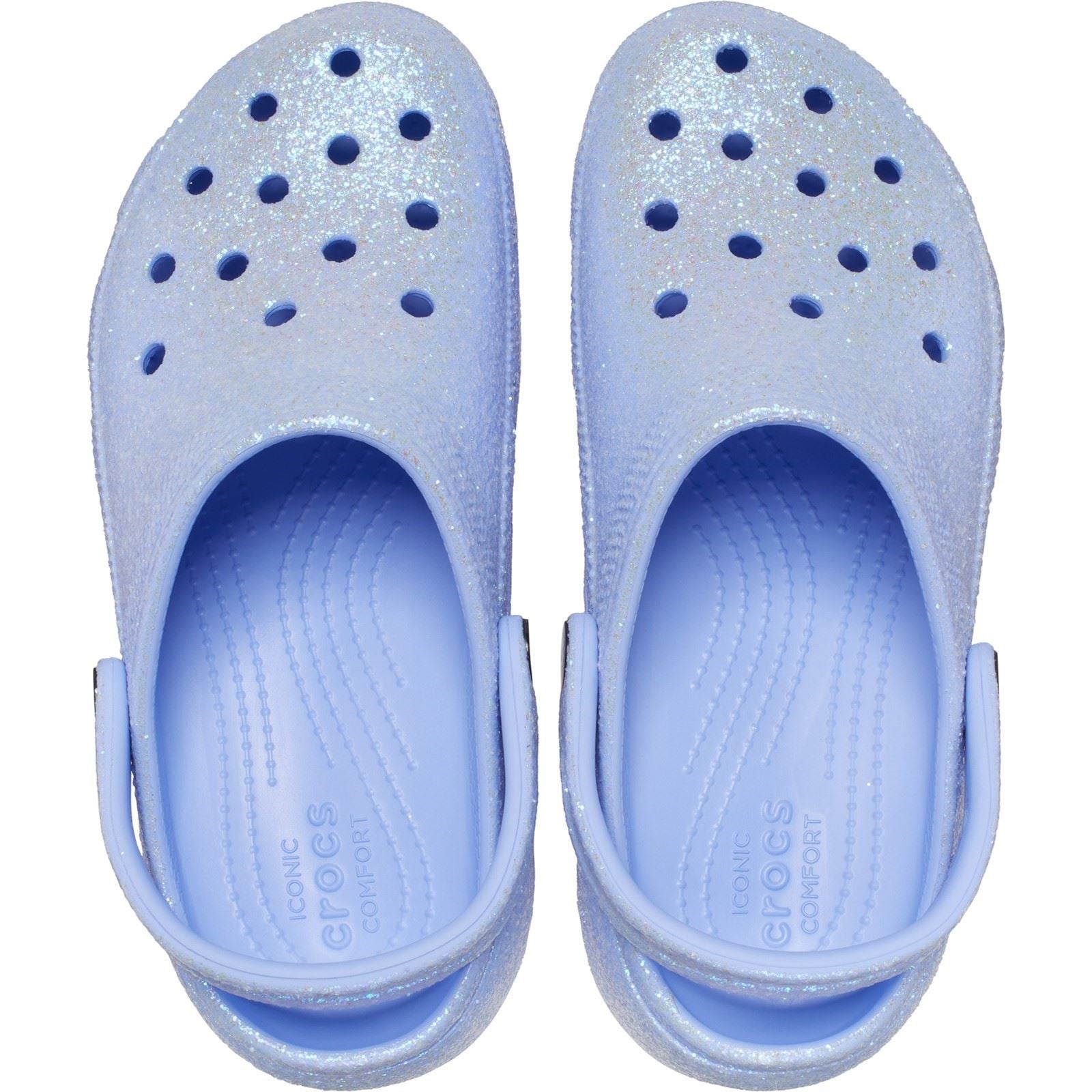 Crocs Women's Classic Platform Glitter Clog in Moon Jelly 4 to 8