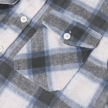Ex-Chain Store Men's Brushed Cotton Check Overshirt | Long Sleeve Regular Fit | S-2XL