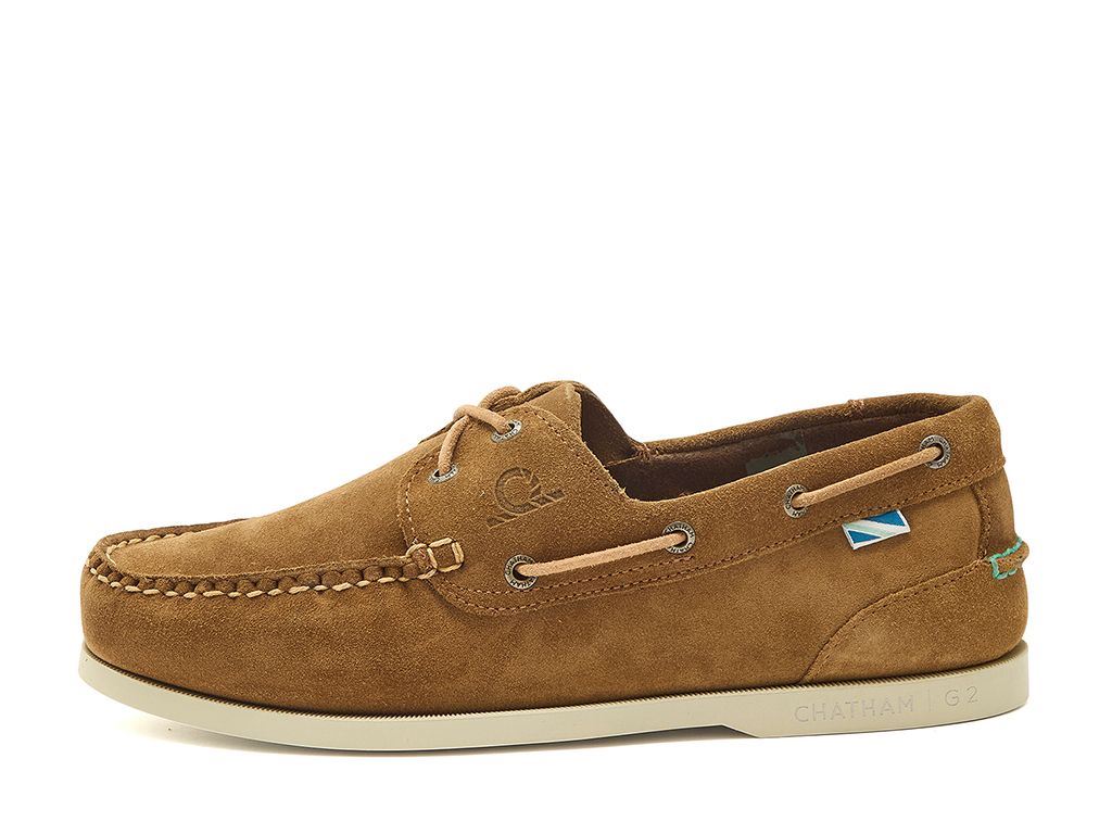 Chatham Suede Boat Shoes For Men - Compass II Repello G2 in Tan, 6-15