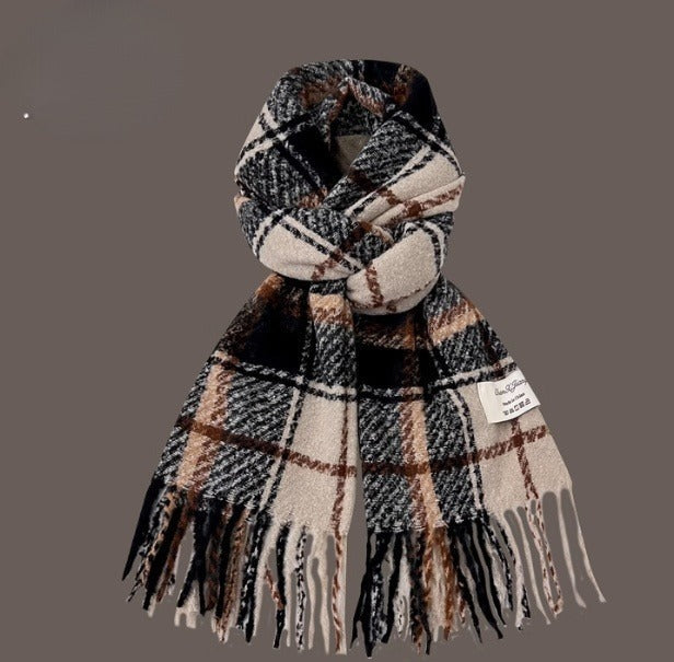 All-match Plaid Imitation Cashmere Women's Warm Scarf
