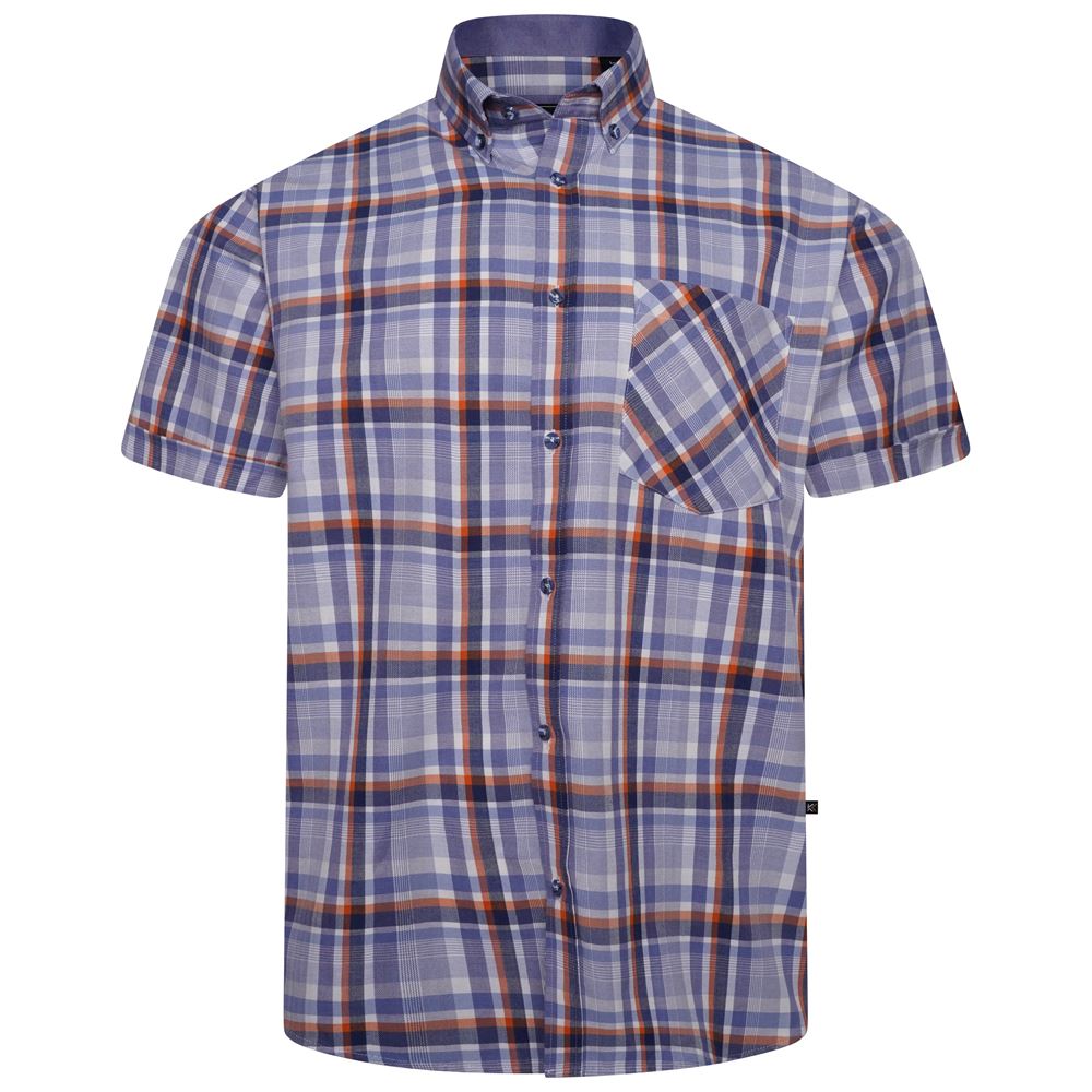 KAM Short Sleeve Check Shirt For Men in 2 Colours, 2XL-8XL