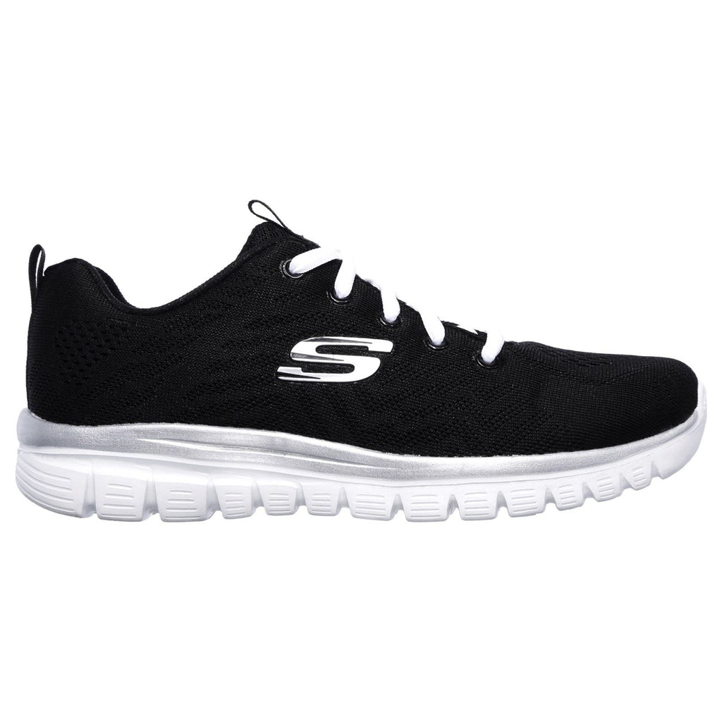 Skechers (GAR12615) Women's Graceful Get Connected Sports Shoe in Black/White 3 to 8