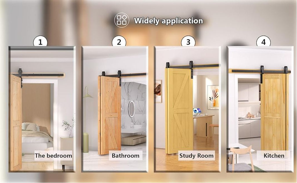 Bifold Sliding Barn Door Hardware Kit 3.3FT Double Closet Track SANKEYTEW