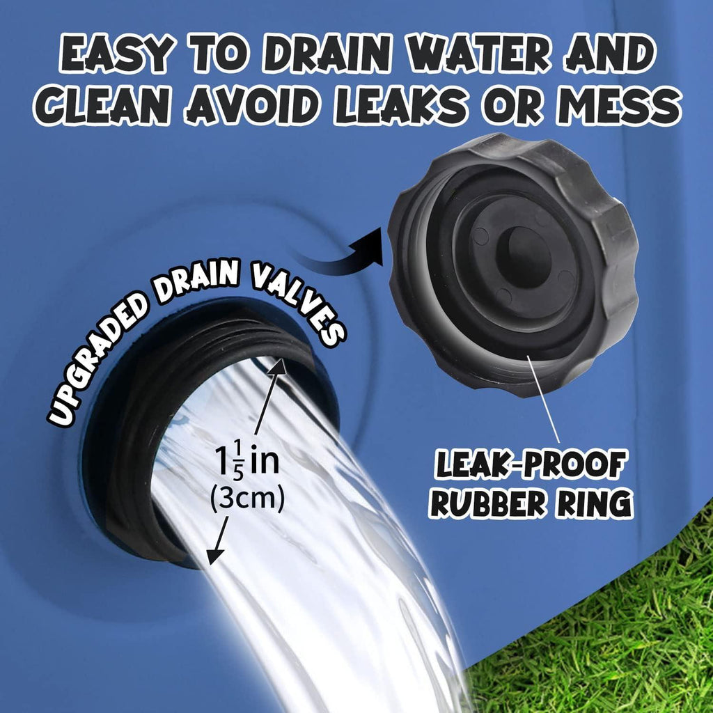 furrybaby Dog Pool, Durable Paddling Pool with Quick Drainage Hole Blue