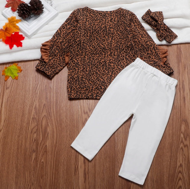 Girls' 2-pieces Clothes Set, Blouse Top with White Pants