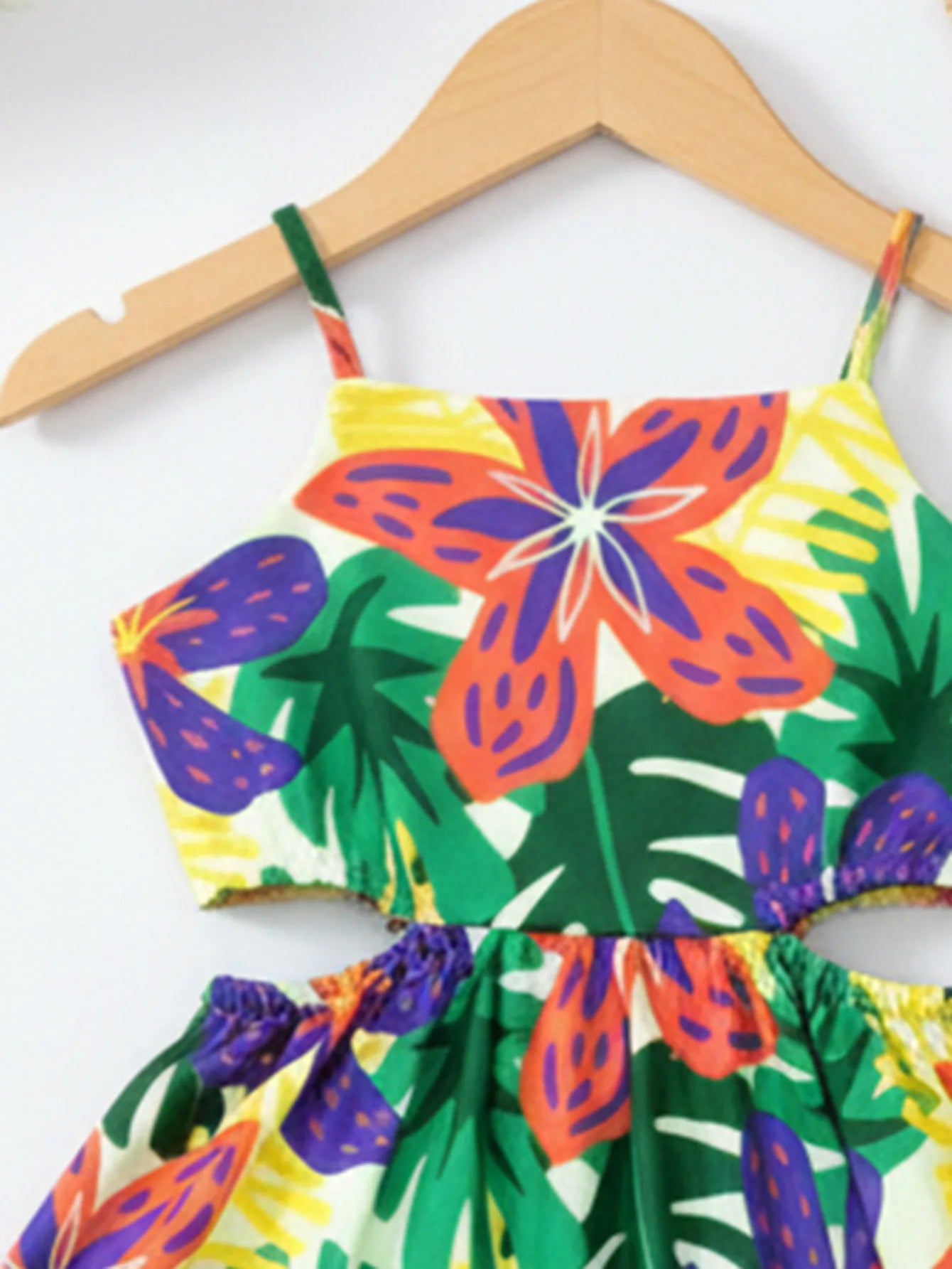 Girls Floral Spaghetti Strap Beach Dress Ages 5 to 12 Years - QHA UK