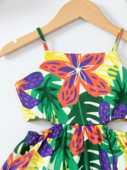 Girls Floral Spaghetti Strap Beach Dress Ages 5 to 12 Years - QHA UK