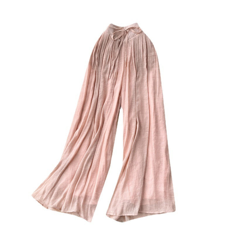 Girls' Lightweight High Waist Chiffon Pants