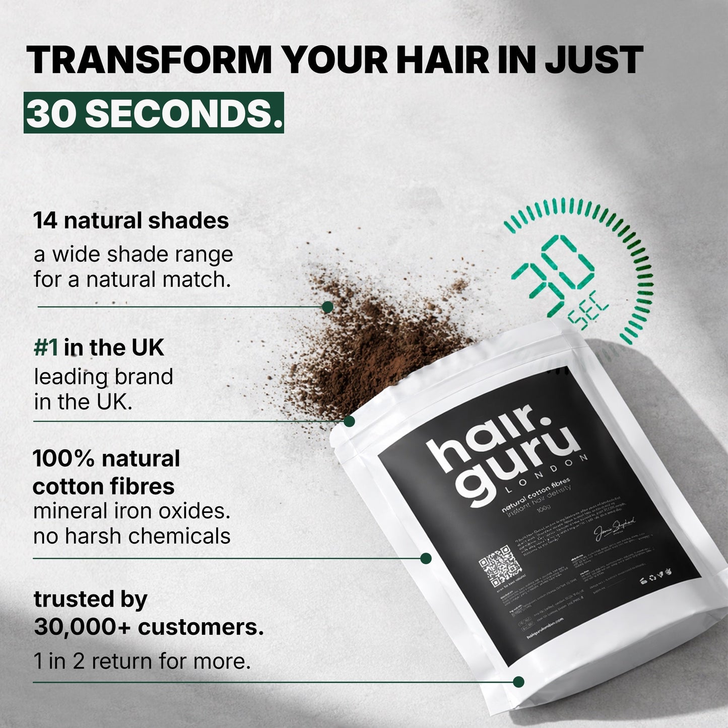 Hair Fibres Refill Pouch | 100g - QHA UK
