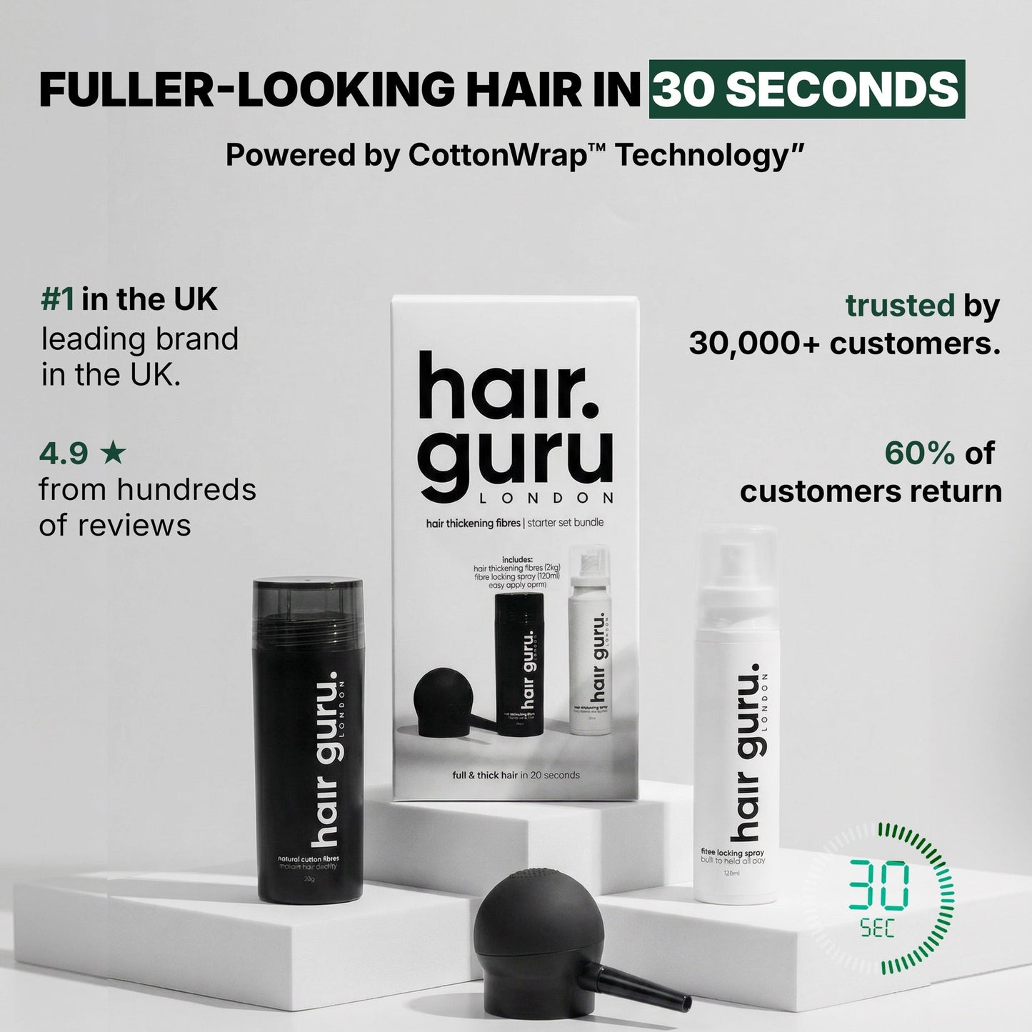 Hair Fibres Starter Set Bundle - QHA UK
