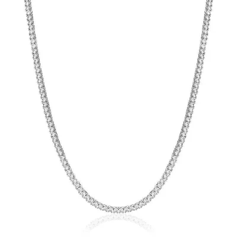 4mm Tennis Necklace - Silver
