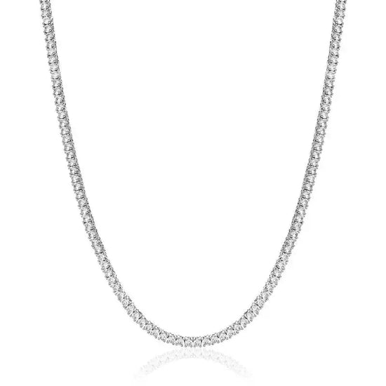 4mm Tennis Necklace - Silver