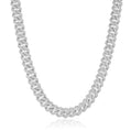 12mm Iced Prong Cuban Link Chain - Silver