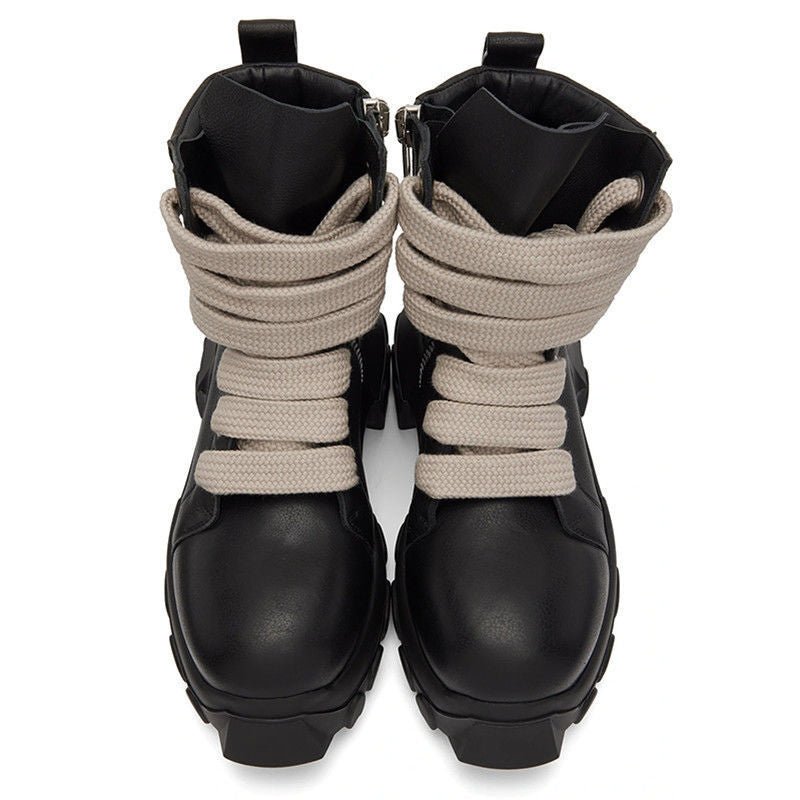 Individual Zipper Leather Boots