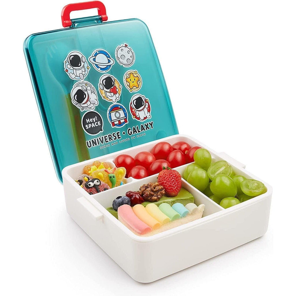 Kids Bent Lunch Box with Leak-Proof Design and Sauce Jar, 1300ml Capacity