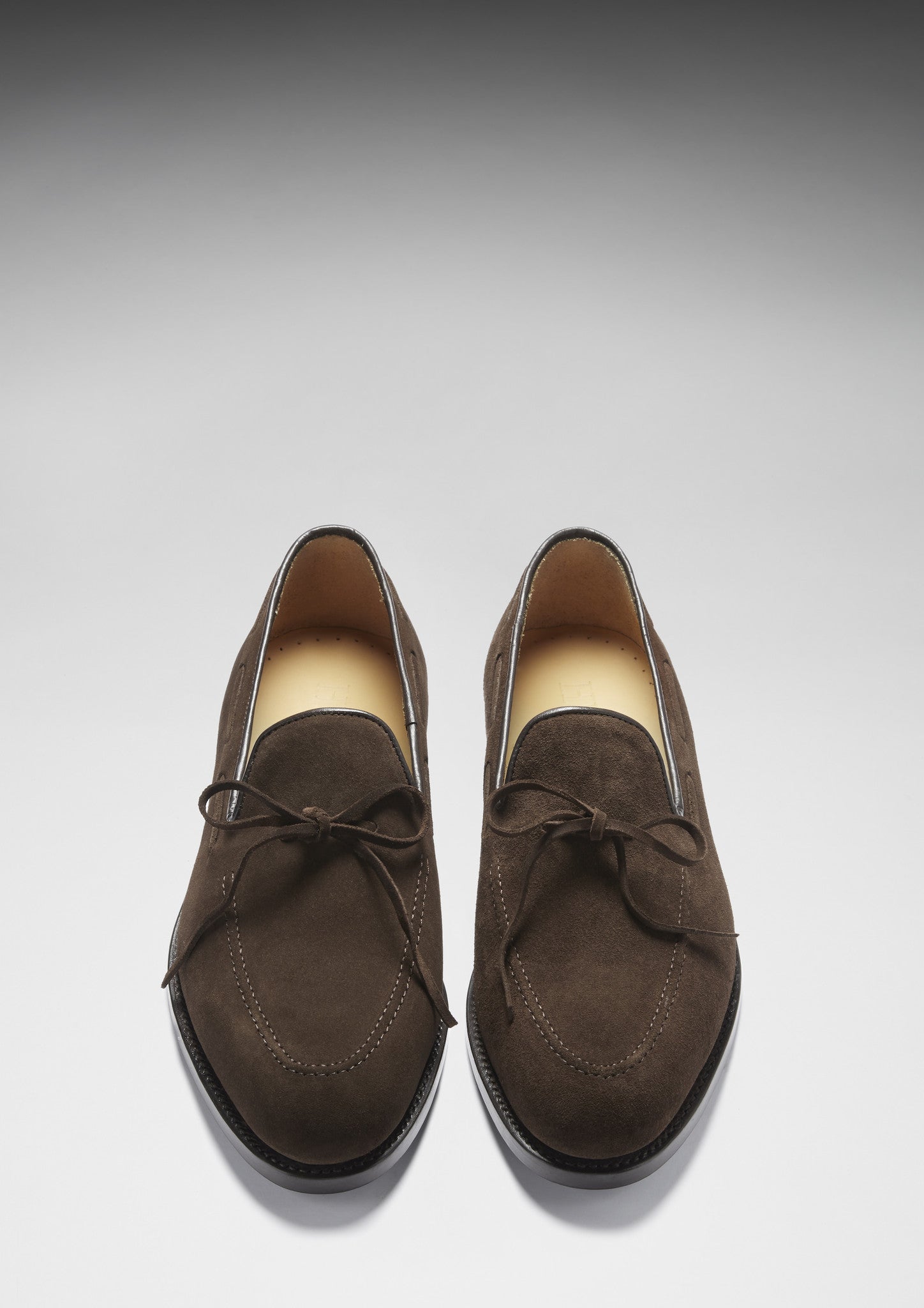 Brown Suede Goodyear Welted Laced Loafers