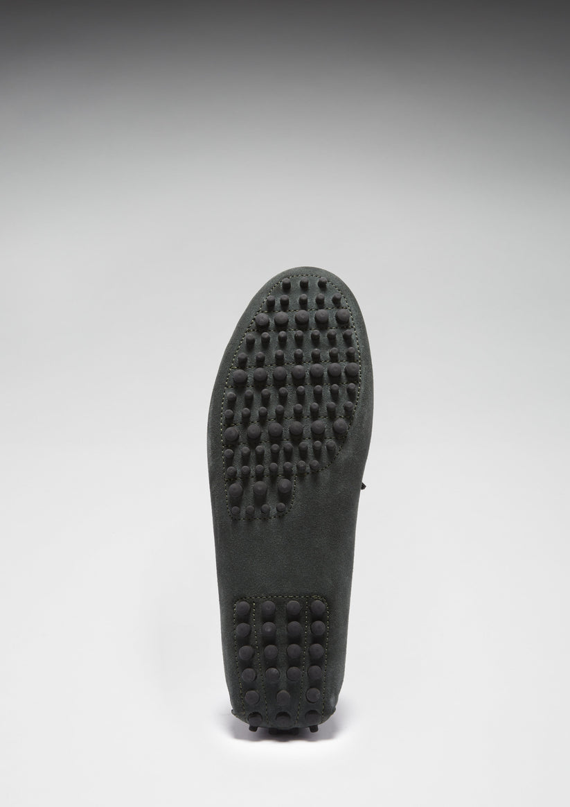 Laced Driving Loafers, racing green suede - QHA UK