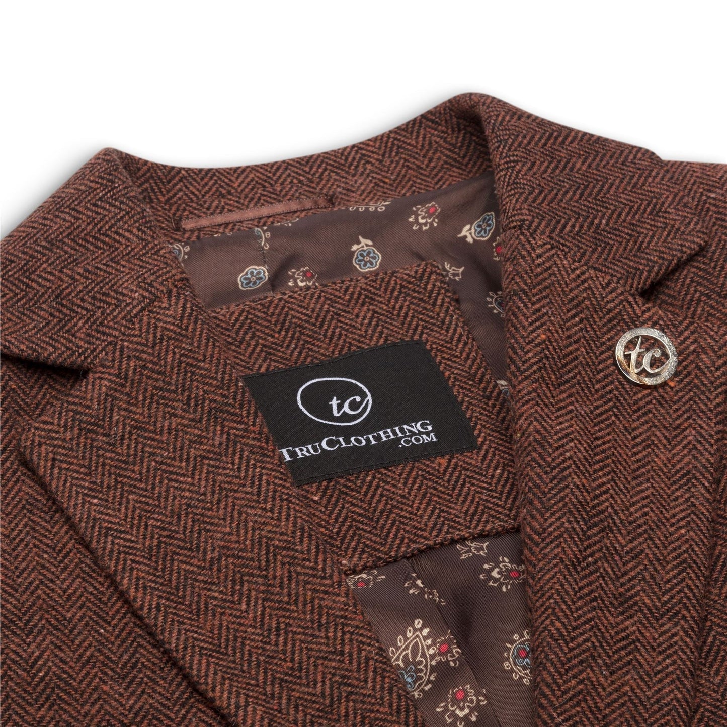 TruClothing Women's Tweed Suit – Blazer, Waistcoat & Trousers | Rust Brown