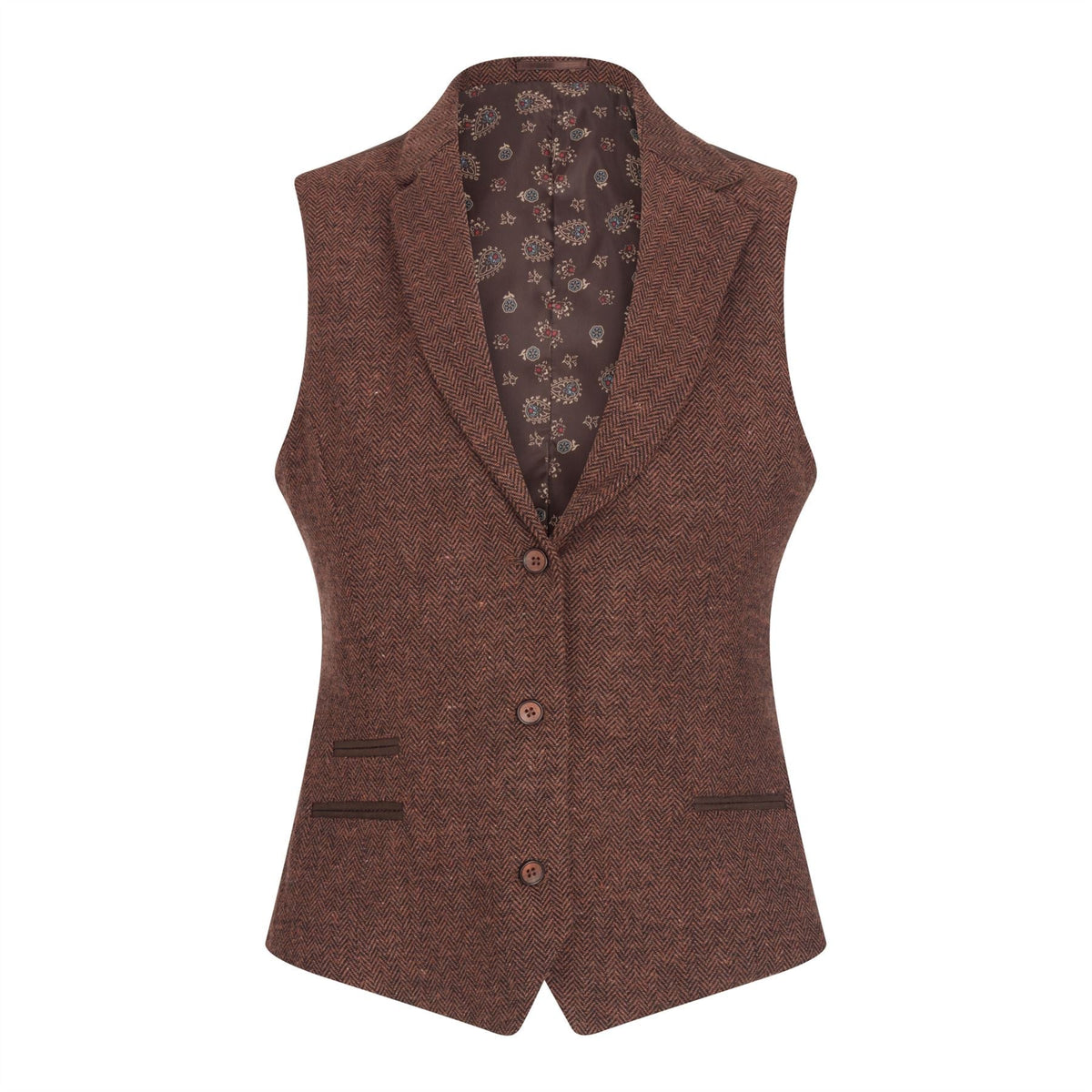 TruClothing Women's Tweed Suit – Blazer, Waistcoat & Trousers | Rust Brown