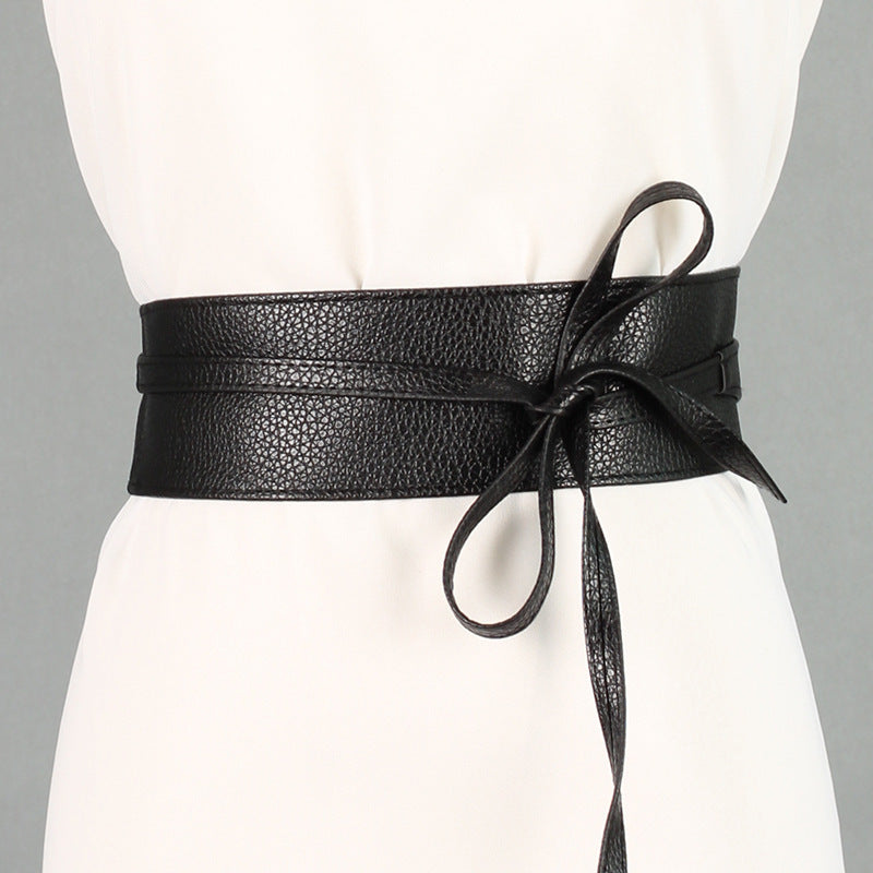 Ladies Wide Ribbon Bow Dress Belt