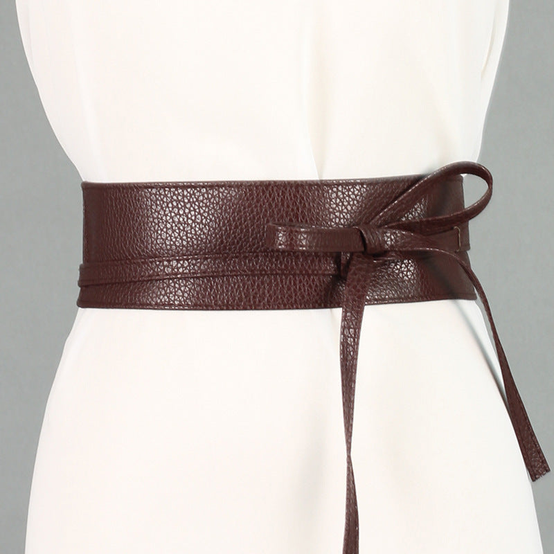Ladies Wide Ribbon Bow Dress Belt