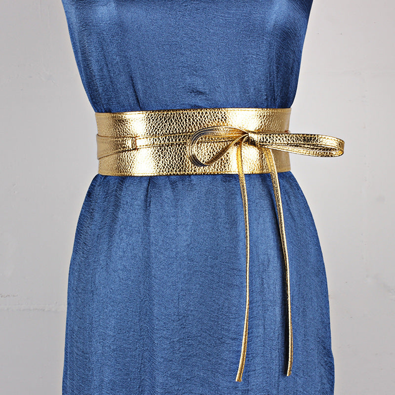 Ladies Wide Ribbon Bow Dress Belt
