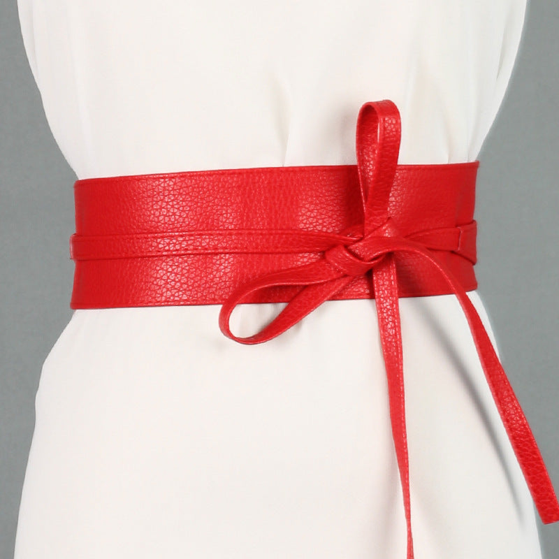 Ladies Wide Ribbon Bow Dress Belt
