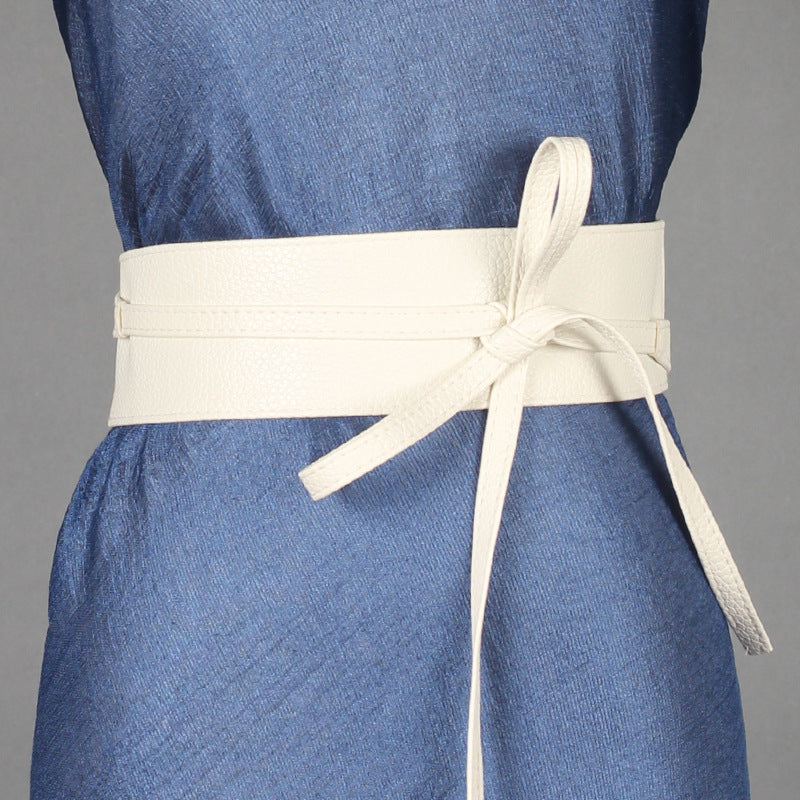Ladies Wide Ribbon Bow Dress Belt