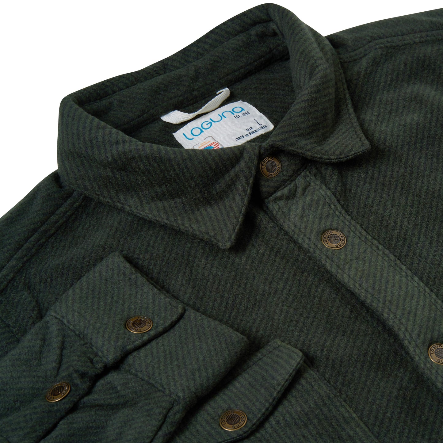 Laguna Mens Overshirt Jacket Brushed Warm Button Up Casual Shacket Coat - QHA UK