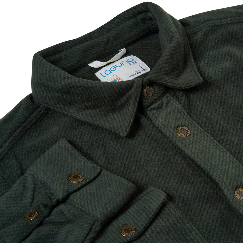 Laguna Mens Overshirt Jacket Brushed Warm Button Up Casual Shacket Coat - QHA UK