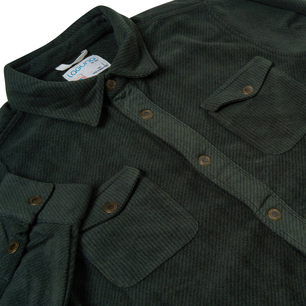 Laguna Mens Overshirt Jacket Brushed Warm Button Up Casual Shacket Coat - QHA UK