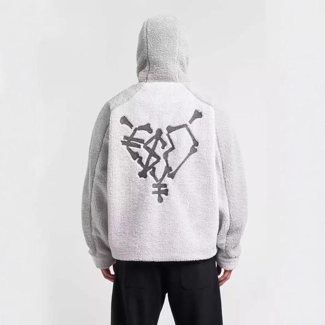 Lambswool Fashion Hoodie – Warm Loose-Fit Street Style Coat
