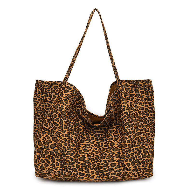 Leopard Print European And American Retro Casual Textured One-shoulder Bag