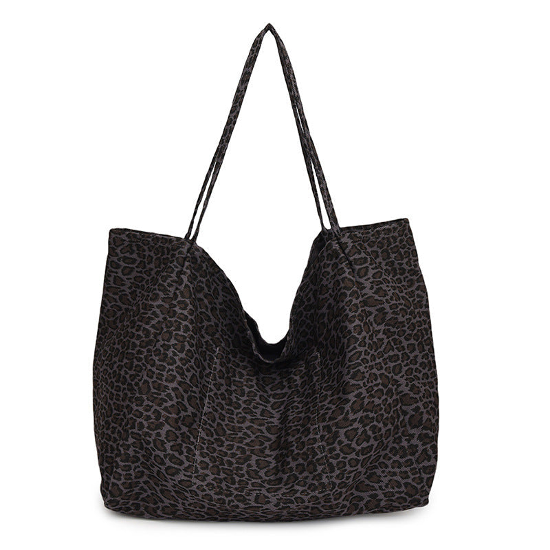 Leopard Print European And American Retro Casual Textured One-shoulder Bag