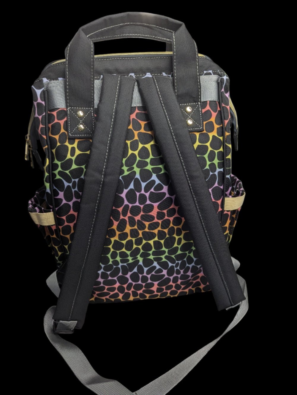 Leopard Print Multi-Function Baby Changing Backpack Bag - Rainbow Roar