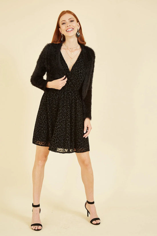 Yumi Black Eyelash Knit Bolero - QHA UK