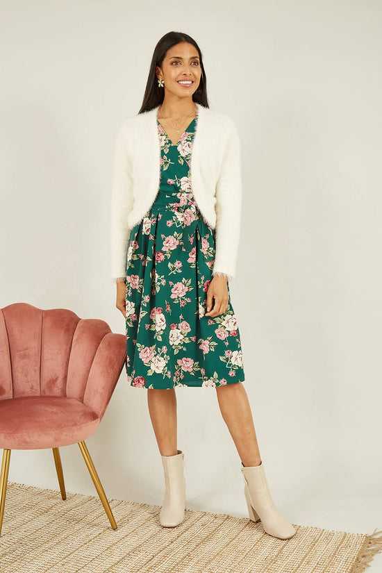 Yumi Ivory Eyelash Knit Bolero - QHA UK