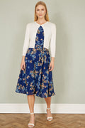 Yumi Ivory Diamante Button Cropped Cardigan - QHA UK