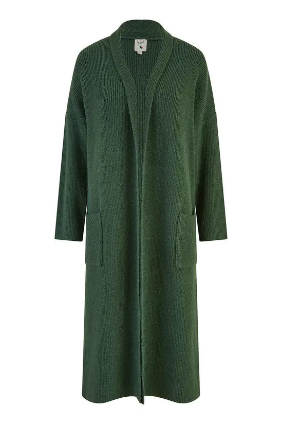 Yumi Green Knitted Maxi Cardigan With Pockets - QHA UK